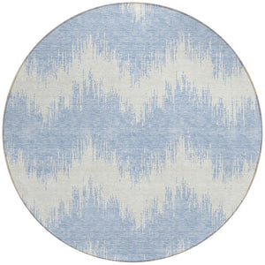 Homeroots 3' Durable Black And Ivory Chevron Indoor Outdoor Area Rug - Stylish, Washable, And Versatile Design 8' Round Polyester 591827