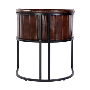 Butler Specialty Butler Barrel-shaped Leather Accent Chair - Luxurious Black & Brown Design For Any Space, Fully Assembled Black,Brown Iron,Genuine Leather 5918344-butler
