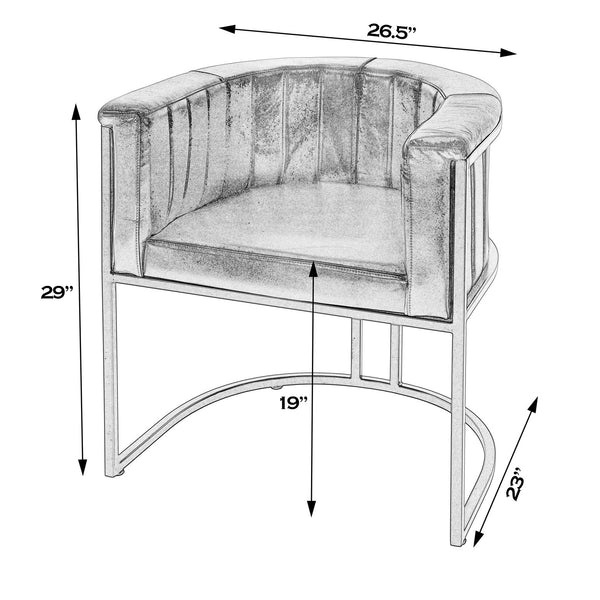 Butler Specialty Butler Barrel-shaped Leather Accent Chair - Luxurious Black & Brown Design For Any Space, Fully Assembled Black,Brown Iron,Genuine Leather 5918344-butler