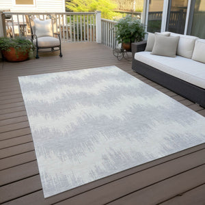 Homeroots 3' Durable Black And Ivory Chevron Indoor Outdoor Area Rug - Stylish, Washable, And Versatile Design 9' X 12' Polyester 591835