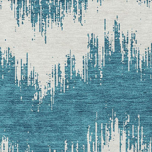 Homeroots 3' Durable Black And Ivory Chevron Indoor Outdoor Area Rug - Stylish, Washable, And Versatile Design 5' X 8' Polyester 591838