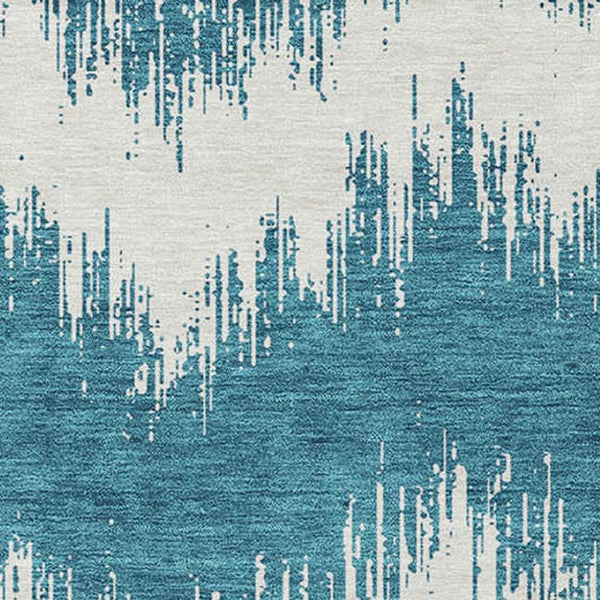 Homeroots 3' Durable Black And Ivory Chevron Indoor Outdoor Area Rug - Stylish, Washable, And Versatile Design 5' X 8' Polyester 591838