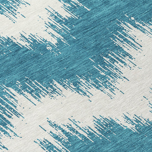 Homeroots 3' Durable Black And Ivory Chevron Indoor Outdoor Area Rug - Stylish, Washable, And Versatile Design 9' X 12' Polyester 591841