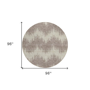 Homeroots 3' Durable Black And Ivory Chevron Indoor Outdoor Area Rug - Stylish, Washable, And Versatile Design 8' Round Polyester 591845