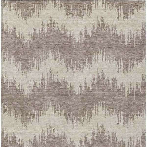 Homeroots 3' Durable Black And Ivory Chevron Indoor Outdoor Area Rug - Stylish, Washable, And Versatile Design 8' X 10' Polyester 591846