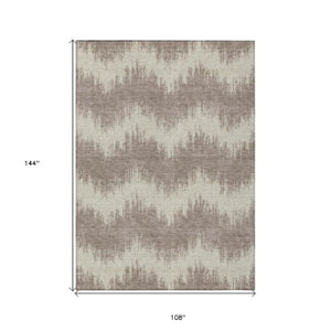 Homeroots 3' Durable Black And Ivory Chevron Indoor Outdoor Area Rug - Stylish, Washable, And Versatile Design 9' X 12' Polyester 591847