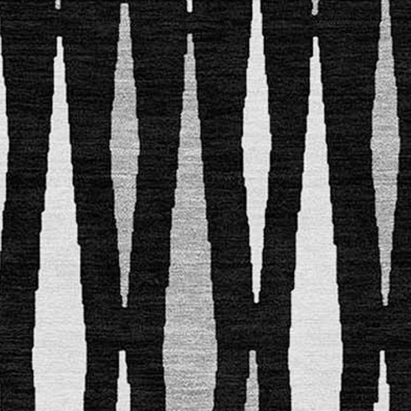 Homeroots 3' Black Ivory And Gray Geometric Indoor Outdoor Area Rug - Stylish, Washable, Stain Resistant Design 3' X 5' Polyester 591855