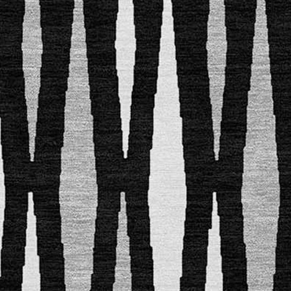 Homeroots 3' Black Ivory And Gray Geometric Indoor Outdoor Area Rug - Stylish, Washable, Stain Resistant Design 9' X 12' Polyester 591859