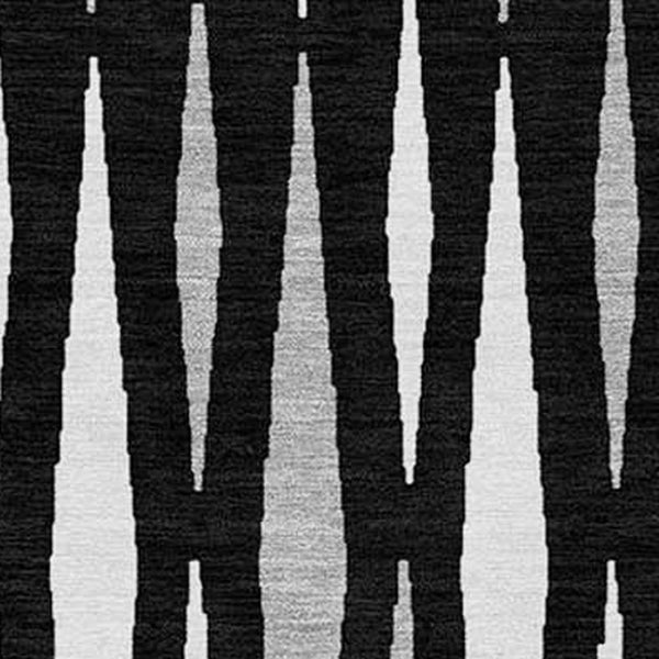 Homeroots 3' Black Ivory And Gray Geometric Indoor Outdoor Area Rug - Stylish, Washable, Stain Resistant Design 10' X 14' Polyester 591860