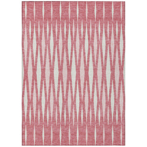 HomeRoots 5' Blush and Ivory Geometric Area Rug - Stylish, Washable, Indoor/Outdoor Durable Design for Any Space 5' X 8' 591862