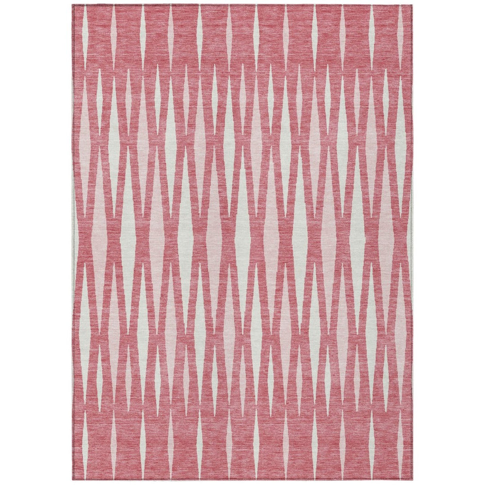 HomeRoots 9' Stylish Blush and Ivory Geometric Area Rug - Durable, Washable for Indoor & Outdoor Spaces 9' X 12' 591865