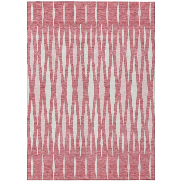 HomeRoots 5' Blush and Ivory Geometric Area Rug - Stylish, Washable, Indoor/Outdoor Durable Design for Any Space 10' X 14' 591866