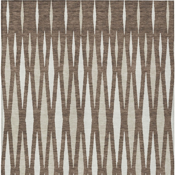 Homeroots 3' Black Ivory And Gray Geometric Indoor Outdoor Area Rug - Stylish, Washable, Stain Resistant Design 9' X 12' Polyester 591871