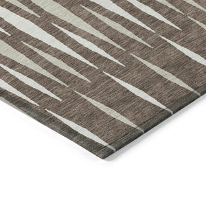 HomeRoots 9' Brown and Ivory Geometric Area Rug – Stylish, Washable Indoor/Outdoor Design for High-Traffic Areas 9' X 12' 591871