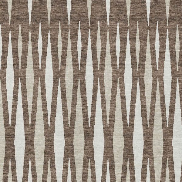 Homeroots 3' Black Ivory And Gray Geometric Indoor Outdoor Area Rug - Stylish, Washable, Stain Resistant Design 10' X 14' Polyester 591872