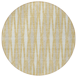 Homeroots 3' Black Ivory And Gray Geometric Indoor Outdoor Area Rug - Stylish, Washable, Stain Resistant Design 8' Round Polyester 591881