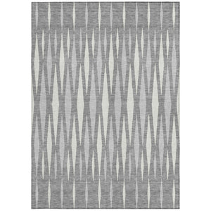 Homeroots 3' Black Ivory And Gray Geometric Indoor Outdoor Area Rug - Stylish, Washable, Stain Resistant Design 3' X 5' Polyester 591885