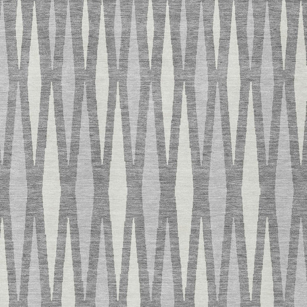 Homeroots 3' Black Ivory And Gray Geometric Indoor Outdoor Area Rug - Stylish, Washable, Stain Resistant Design 5' X 8' Polyester 591886