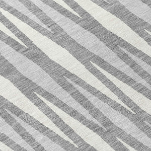 Homeroots 3' Black Ivory And Gray Geometric Indoor Outdoor Area Rug - Stylish, Washable, Stain Resistant Design 8' Round Polyester 591887