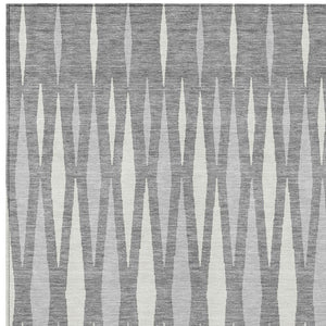 Homeroots 3' Black Ivory And Gray Geometric Indoor Outdoor Area Rug - Stylish, Washable, Stain Resistant Design 8' X 10' Polyester 591888
