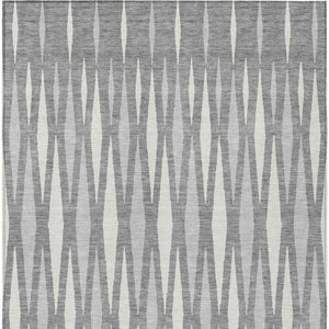 Homeroots 3' Black Ivory And Gray Geometric Indoor Outdoor Area Rug - Stylish, Washable, Stain Resistant Design 10' X 14' Polyester 591890