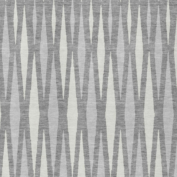 Homeroots 3' Black Ivory And Gray Geometric Indoor Outdoor Area Rug - Stylish, Washable, Stain Resistant Design 10' X 14' Polyester 591890