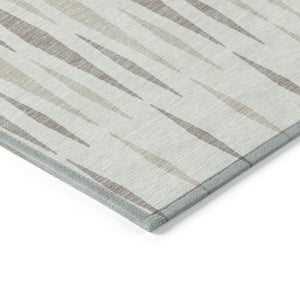 Homeroots 3' Black Ivory And Gray Geometric Indoor Outdoor Area Rug - Stylish, Washable, Stain Resistant Design 3' X 5' Polyester 591891