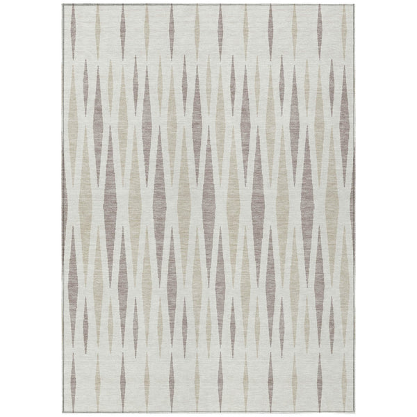 Homeroots 3' Black Ivory And Gray Geometric Indoor Outdoor Area Rug - Stylish, Washable, Stain Resistant Design 9' X 12' Polyester 591895