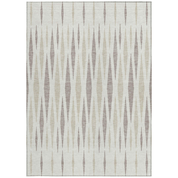 Homeroots 3' Black Ivory And Gray Geometric Indoor Outdoor Area Rug - Stylish, Washable, Stain Resistant Design 10' X 14' Polyester 591896