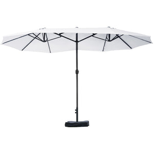 English Elm Outsunny 15' Rectangular Double-Sided Market Umbrella With Crank – Perfect Shade For Patios & Pools W2225P200510-GIGA