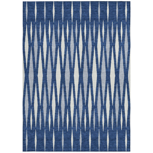 Homeroots 3' Black Ivory And Gray Geometric Indoor Outdoor Area Rug - Stylish, Washable, Stain Resistant Design 8' X 10' Polyester 591900