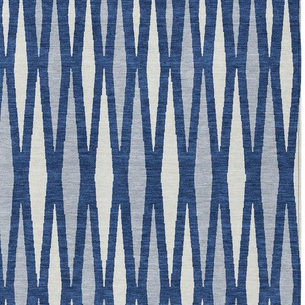 Homeroots 3' Black Ivory And Gray Geometric Indoor Outdoor Area Rug - Stylish, Washable, Stain Resistant Design 9' X 12' Polyester 591901