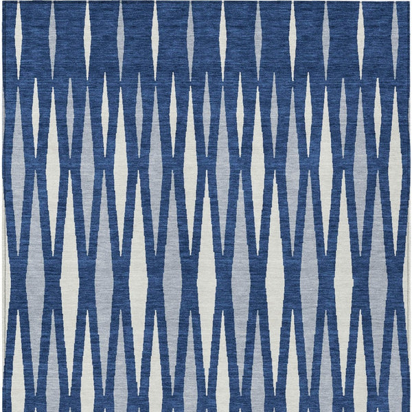 Homeroots 3' Black Ivory And Gray Geometric Indoor Outdoor Area Rug - Stylish, Washable, Stain Resistant Design 10' X 14' Polyester 591902