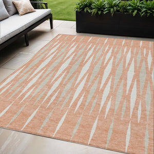 Homeroots 3' Black Ivory And Gray Geometric Indoor Outdoor Area Rug - Stylish, Washable, Stain Resistant Design 5' X 8' Polyester 591904