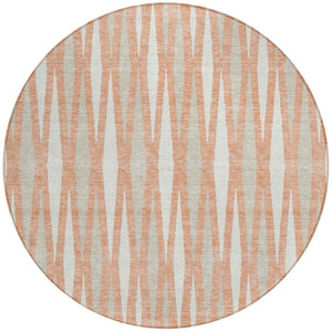 Homeroots 3' Black Ivory And Gray Geometric Indoor Outdoor Area Rug - Stylish, Washable, Stain Resistant Design 8' Round Polyester 591905