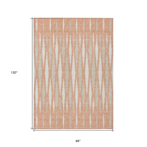 Homeroots 3' Black Ivory And Gray Geometric Indoor Outdoor Area Rug - Stylish, Washable, Stain Resistant Design 8' X 10' Polyester 591906