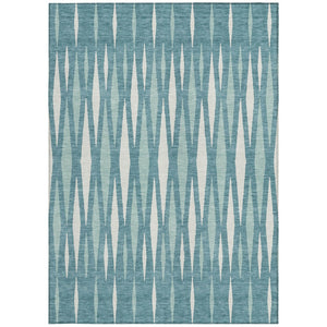 Homeroots 3' Black Ivory And Gray Geometric Indoor Outdoor Area Rug - Stylish, Washable, Stain Resistant Design 9' X 12' Polyester 591913