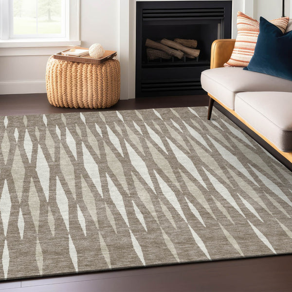 Homeroots 3' Black Ivory And Gray Geometric Indoor Outdoor Area Rug - Stylish, Washable, Stain Resistant Design 3' X 5' Polyester 591915
