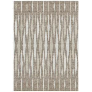 Homeroots 3' Black Ivory And Gray Geometric Indoor Outdoor Area Rug - Stylish, Washable, Stain Resistant Design 5' X 8' Polyester 591916