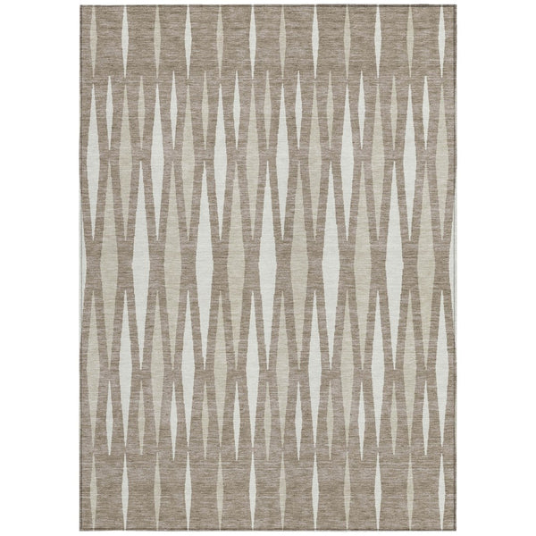 Homeroots 3' Black Ivory And Gray Geometric Indoor Outdoor Area Rug - Stylish, Washable, Stain Resistant Design 5' X 8' Polyester 591916