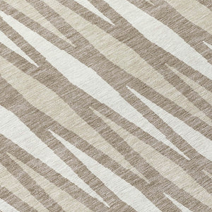 Homeroots 3' Black Ivory And Gray Geometric Indoor Outdoor Area Rug - Stylish, Washable, Stain Resistant Design 8' Round Polyester 591917