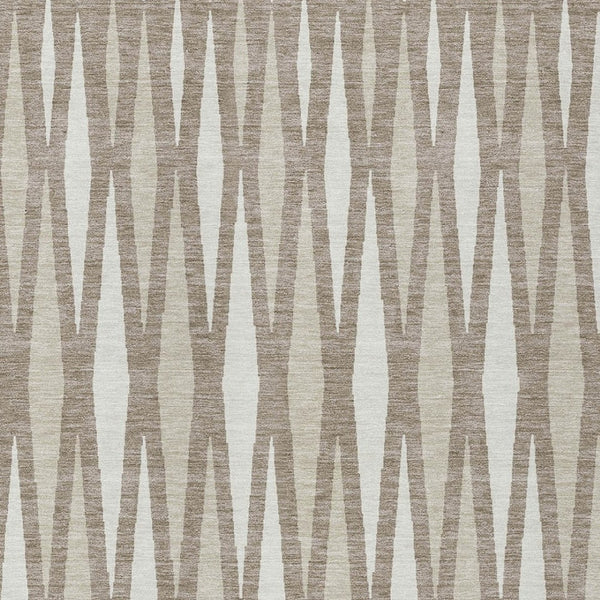 Homeroots 3' Black Ivory And Gray Geometric Indoor Outdoor Area Rug - Stylish, Washable, Stain Resistant Design 8' X 10' Polyester 591918