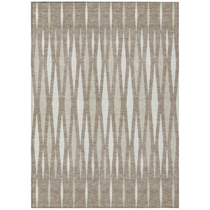 HomeRoots 9' Taupe Beige and Ivory Geometric Area Rug - Stylish, Washable, Indoor/Outdoor Durable Design! 9' X 12' 591919