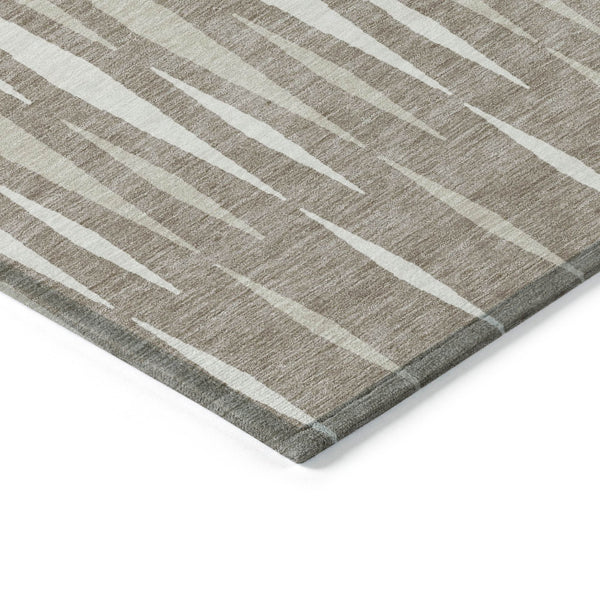 Homeroots 3' Black Ivory And Gray Geometric Indoor Outdoor Area Rug - Stylish, Washable, Stain Resistant Design 9' X 12' Polyester 591919