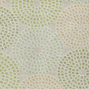 HomeRoots 5' Artichoke Green and Brown Geometric Area Rug - Durable, Washable for Indoor and Outdoor Spaces 5' X 8' 591922