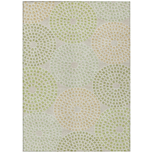 HomeRoots 9' Stylish Artichoke Green and Brown Geometric Indoor Outdoor Area Rug for Modern Living Spaces 9' X 12' 591925