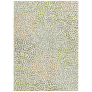 Homeroots 3' Artichoke Green And Brown Geometric Washable Area Rug For Indoor And Outdoor Spaces, Durable Design 9' X 12' Polyester 591925
