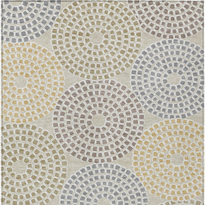 HomeRoots 5' Geometric Area Rug - Durable, Washable Indoor/Outdoor Decor in Beige, Brown & Gray for Versatile Spaces 8' X 10' 591930