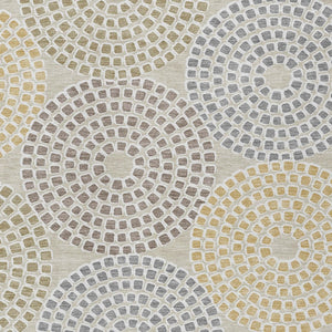 Homeroots 3' Artichoke Green And Brown Geometric Washable Area Rug For Indoor And Outdoor Spaces, Durable Design 9' X 12' Polyester 591931