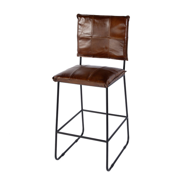 Butler Specialty Butler Niles Leather And Iron Bar Stool - Elegant Industrial Design For Home And Commercial Spaces Brown,Black Iron,Leather 5919344-butler
